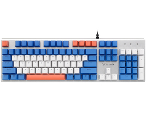 雷柏V530蓝礁湖冰茶防水背光游戏机械键盘