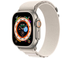 苹果Apple Watch Ultra 49mm(GPS+蜂窝网络/钛金属表壳/星光色高山回环式表带/大号)
