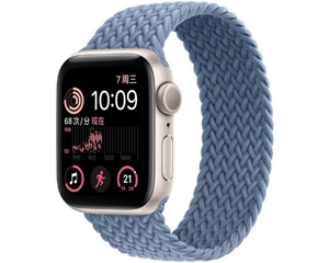 苹果Apple Watch SE 2022 40mm(GPS/星星光色铝金属表壳/岩青色编织单圈表带)