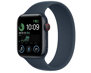 苹果Apple Watch Series SE银色铝金属表壳单圈表带 风暴蓝色 GPS+蜂窝网络 44mm