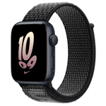 苹果Apple Watch Series SE午夜色铝金属表壳Nike回环式运动表带 黑配雪峰白色 GPS版 44mm 智能手表/苹果