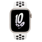 苹果Apple Watch Series 8星光色铝金属表壳Nike运动表带 雪峰白配黑色 GPS版 41mm 智能手表/苹果