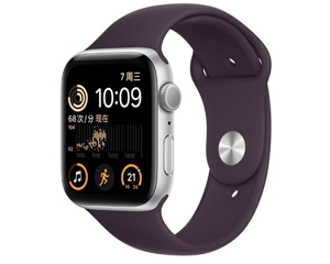 苹果Apple Watch Series SE午夜色铝金属表壳运动型表带 莓果紫色 GPS版 40mm